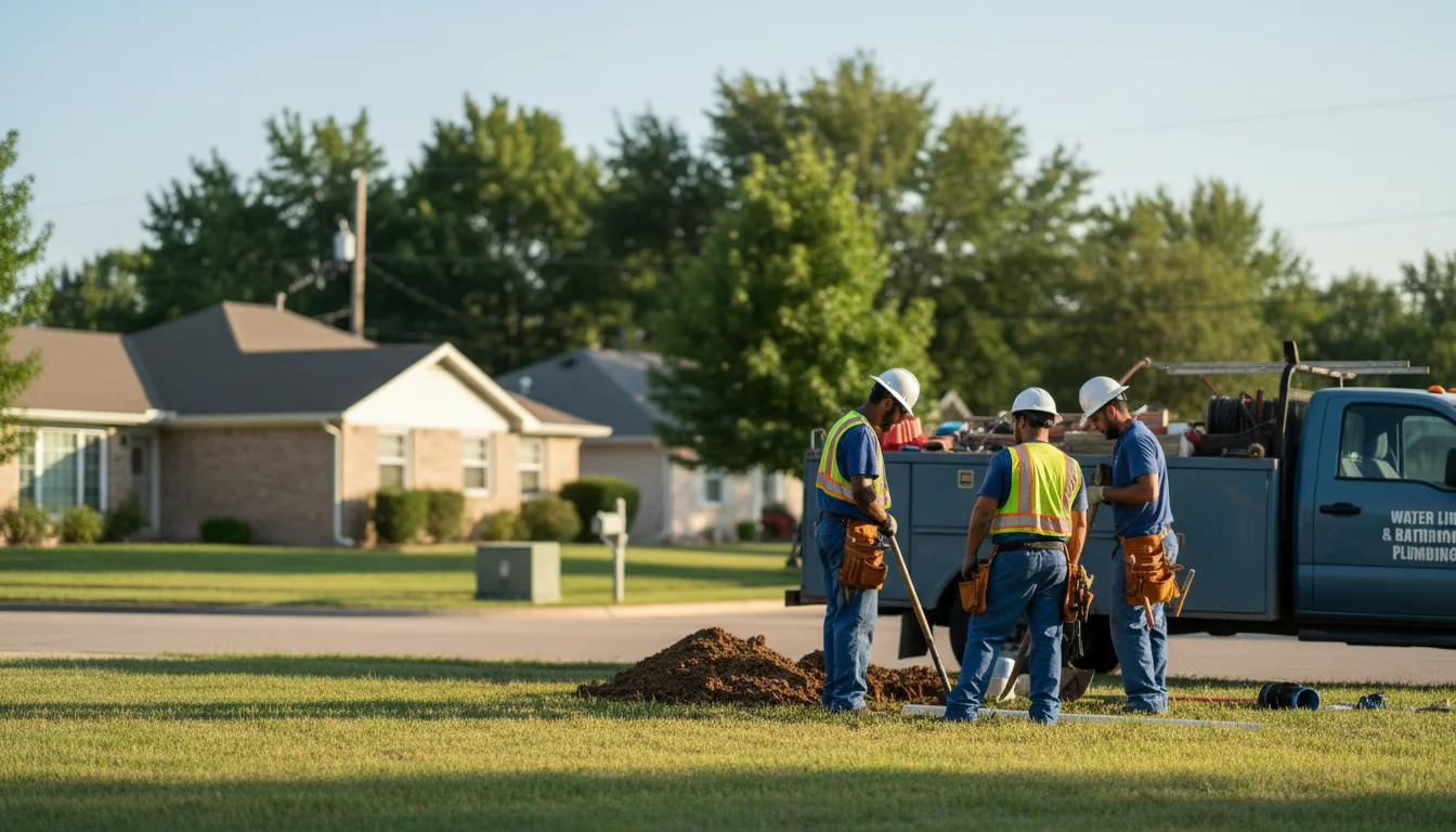 Residential water line and bathroom plumbing service in Sigel, IL